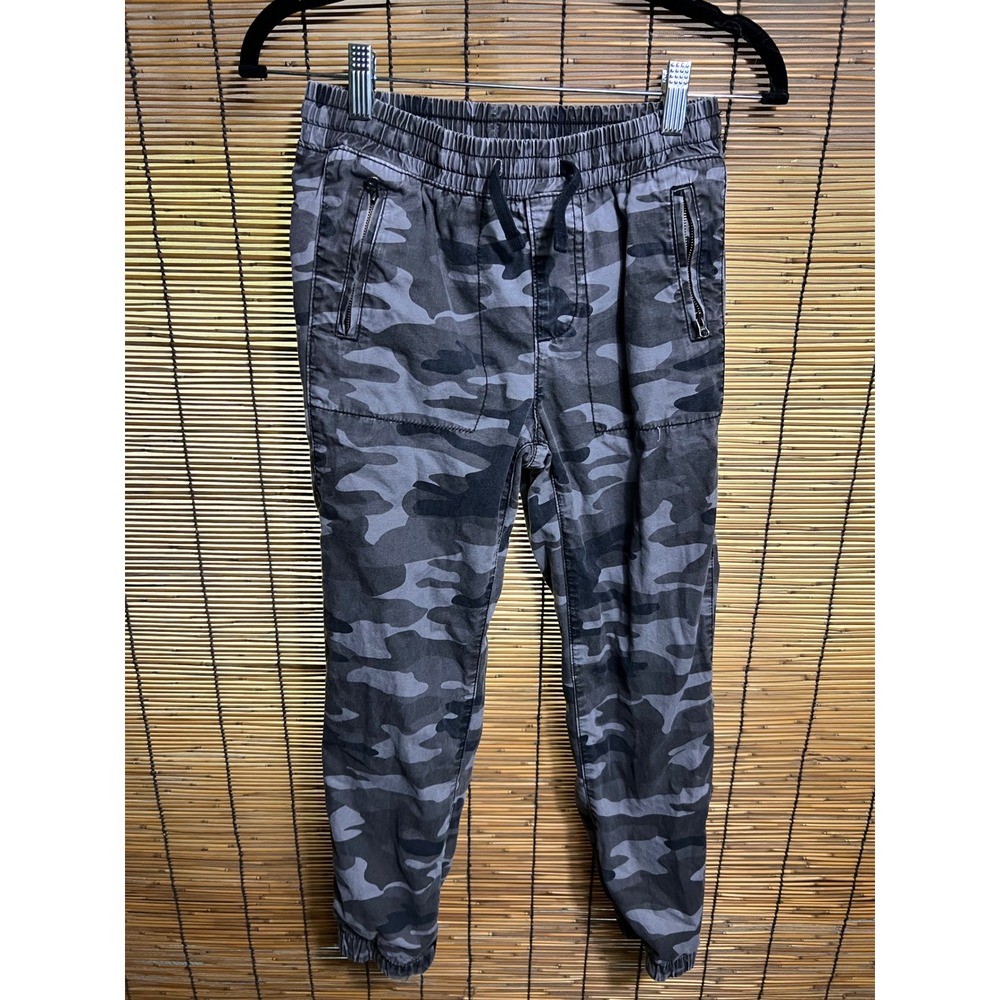 Gap Kids Boys Grey Camo Jogger Pantsj Size L Large 10 12 Zipper Pockets A19